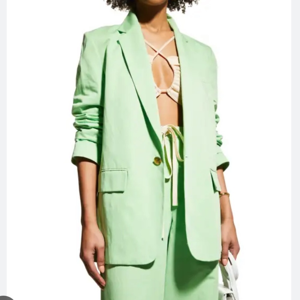 ALC Green Linen Blazer - Picture 2 of 4